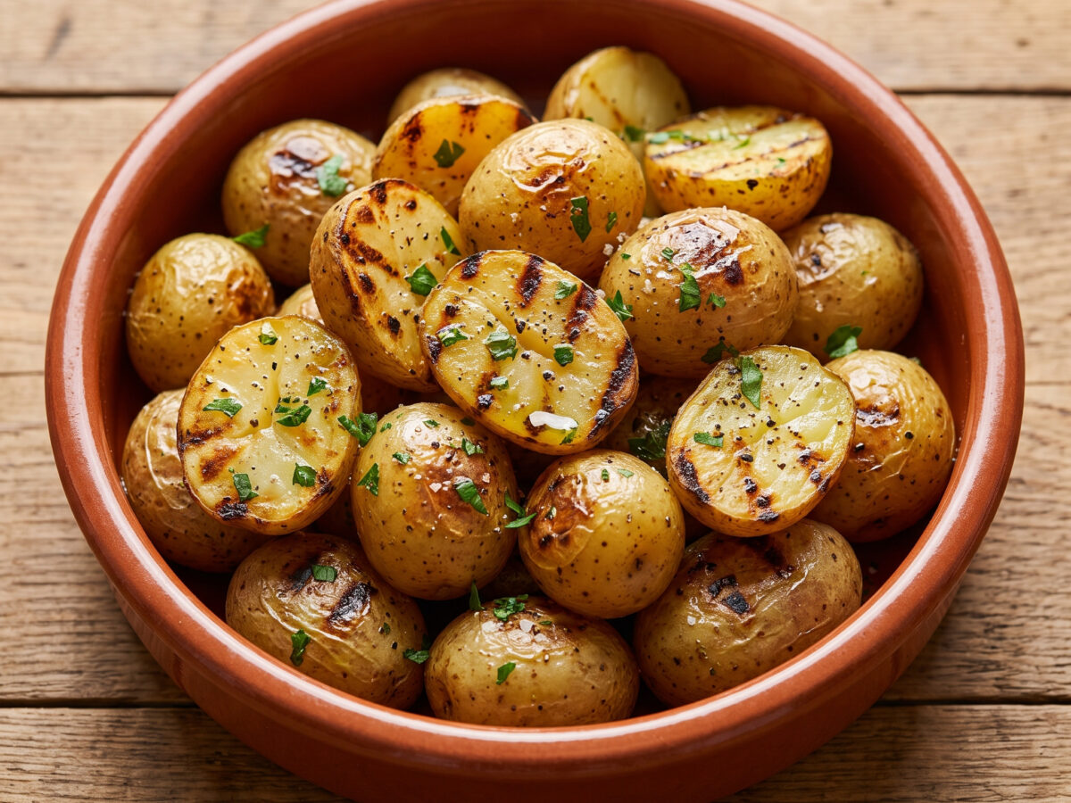 Patates lemonates aus dem Grillkorb