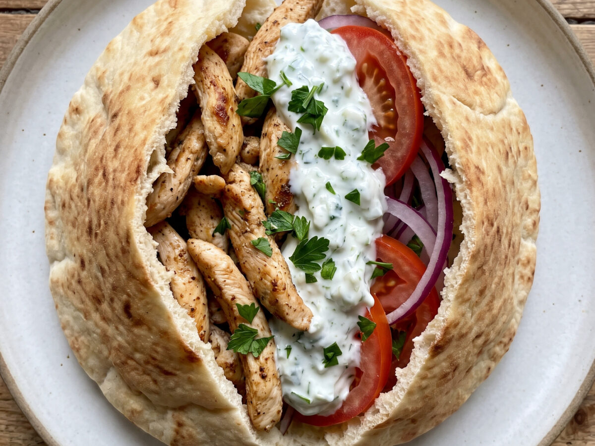 Pita-Gyros mit Hähnchen vom Grill
