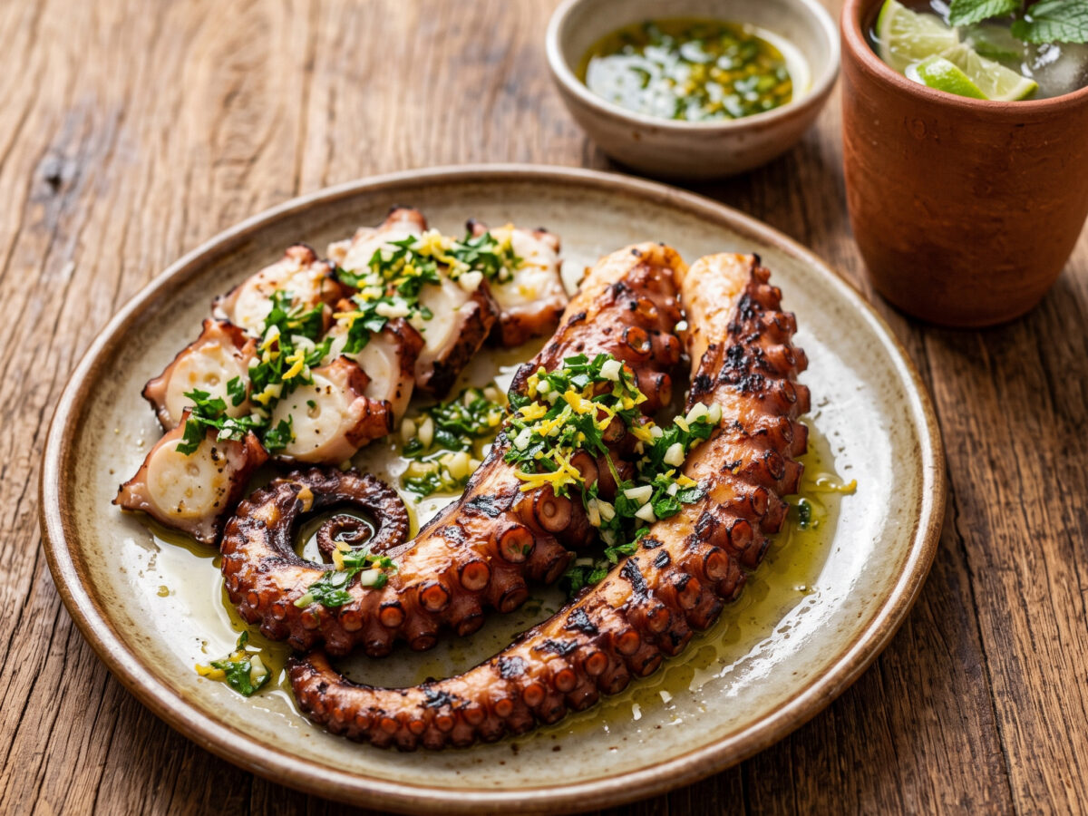 Polvo na brasa: Oktopus direkt über Glut