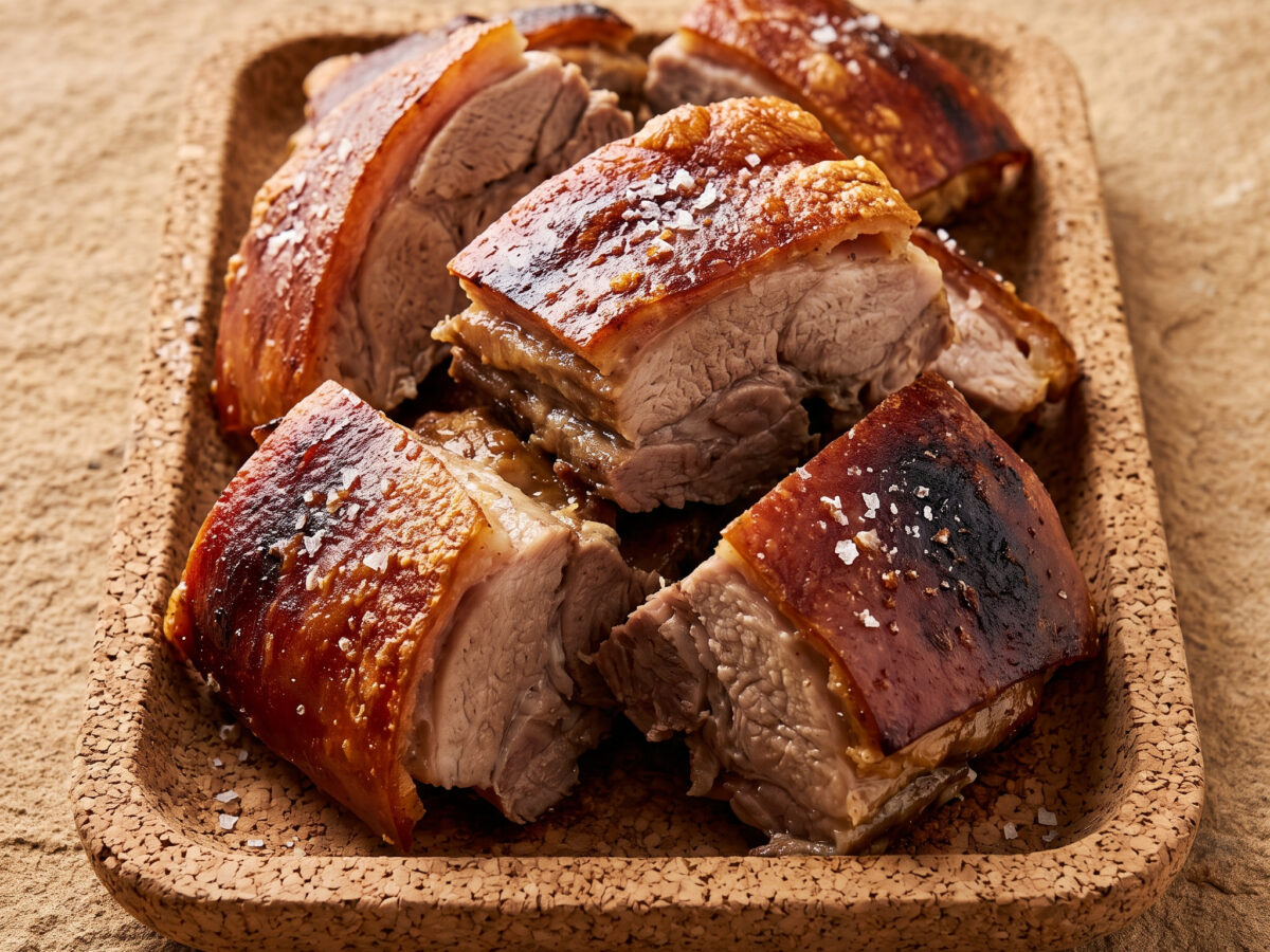 Porceddu am sardischen Drehspieß