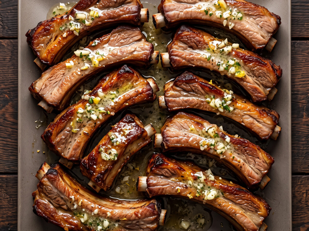 Portugiesische Schweinerippchen mit Kräuterbutter