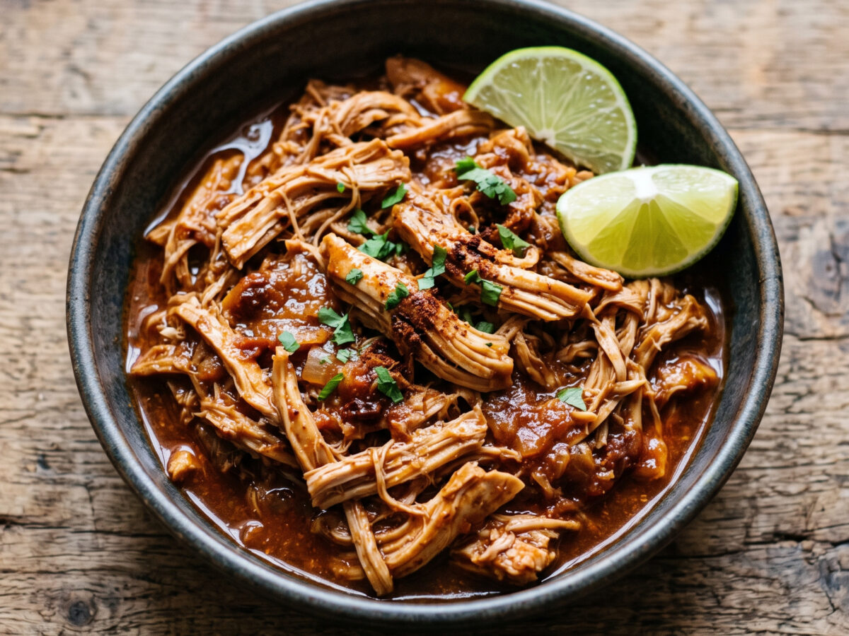 Pulled Chicken mit Limetten-Chipotle-Sauce