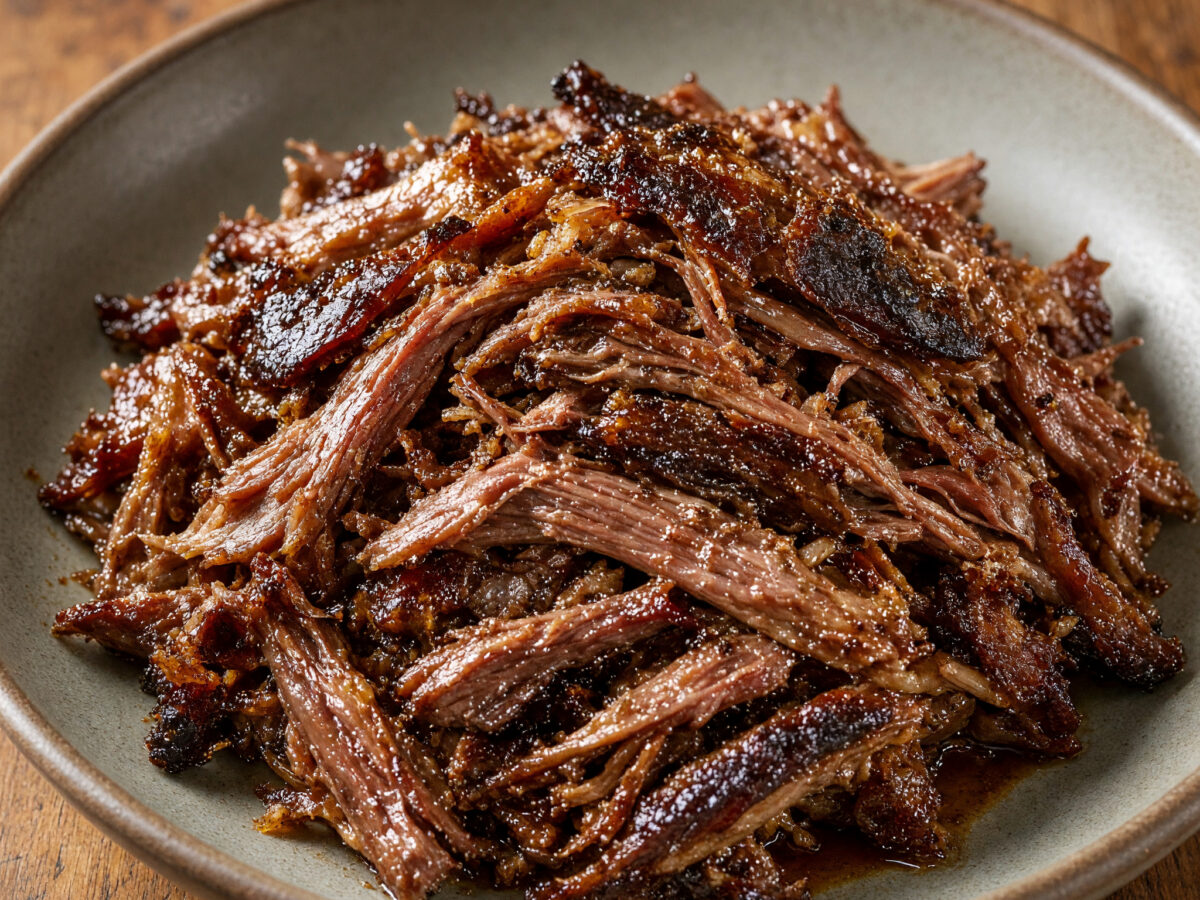 Pulled Lamb aus geräucherter Lammschulter