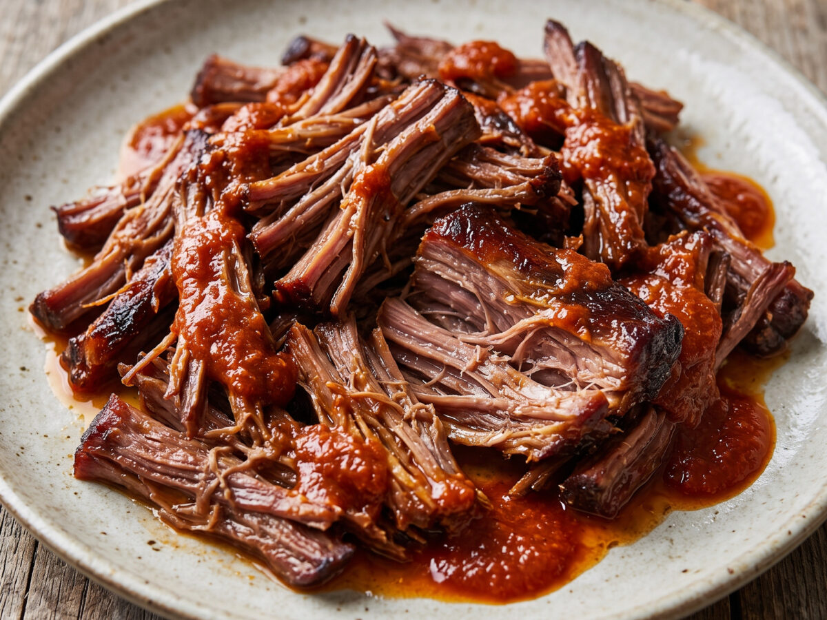 Pulled Pork Ibérico mit Salsa Brava