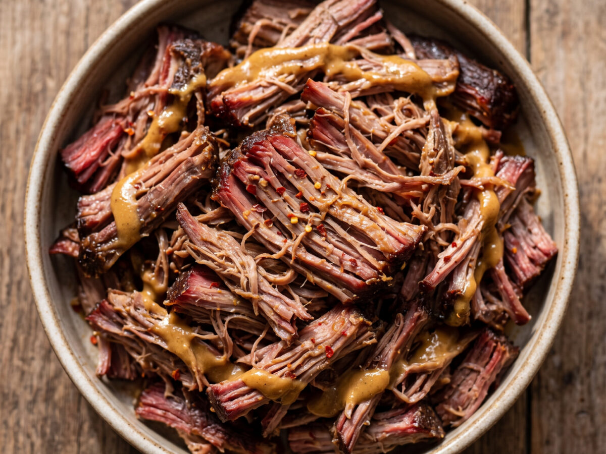 Pulled Pork mit Dijon-Senf und Piment d’Espelette