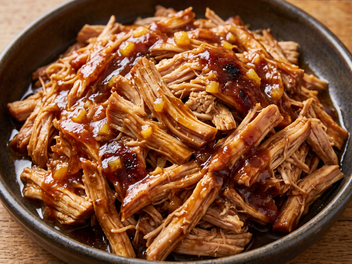 Pulled Turkey mit Ananas-Chili-BBQ-Sauce
