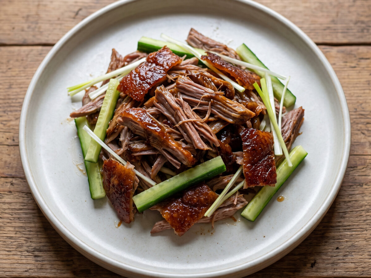 Pulled Zhangcha-Ente vom Grill