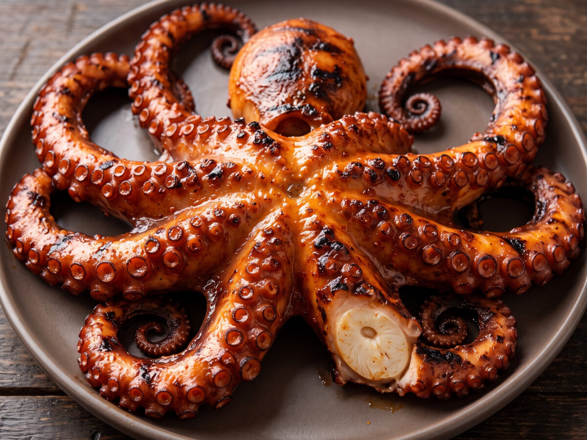 Pulpo zarandeado von der Glut