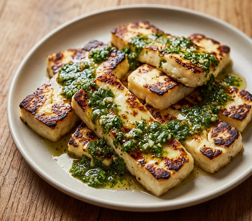 Queso asado mit Mojo verde