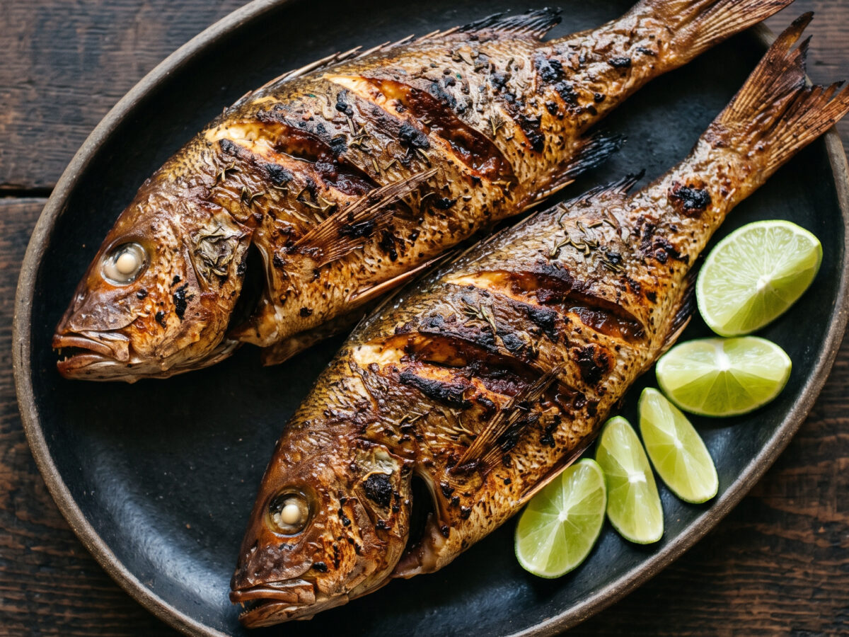 Red-Stripe-Grillfisch vom ganzen Snapper