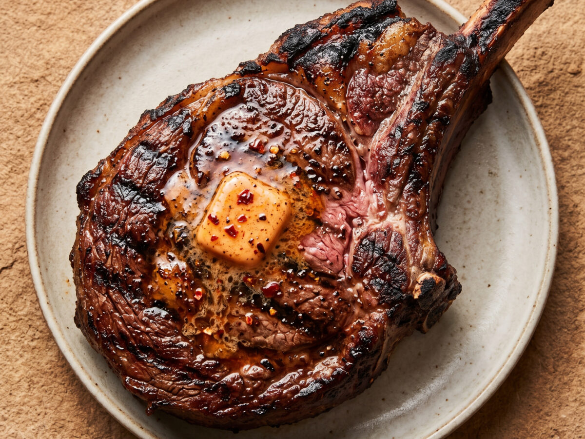 Rinderkotelett mit Harissa-Butter vom Grill