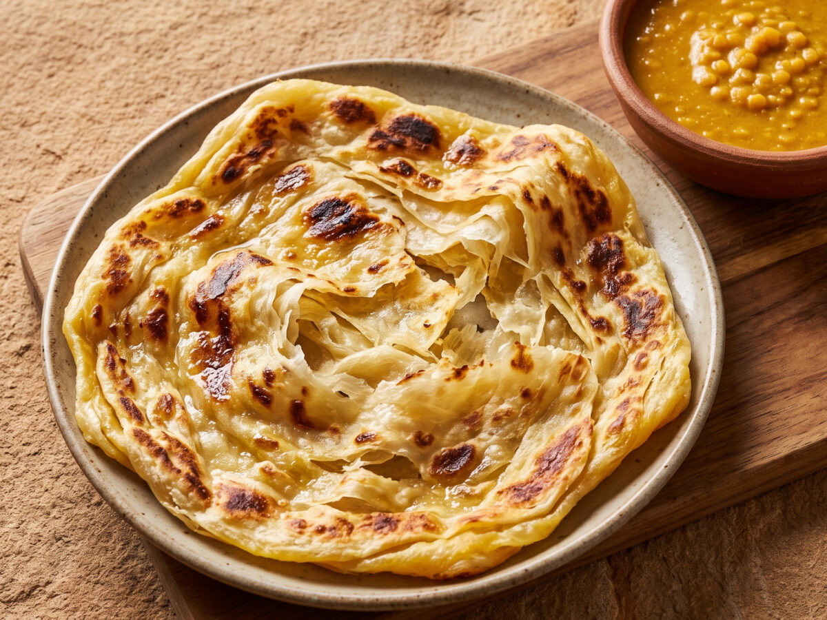 Roti Canai von der Grillplatte