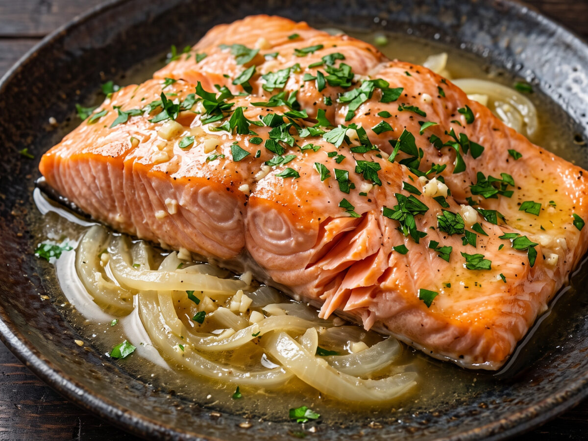 Salmón con ajo a la parrilla