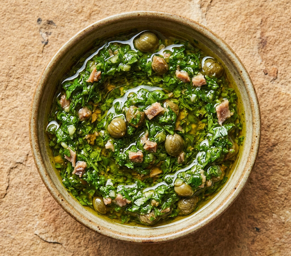 Salsa verde für gegrillten Fisch und Fleisch
