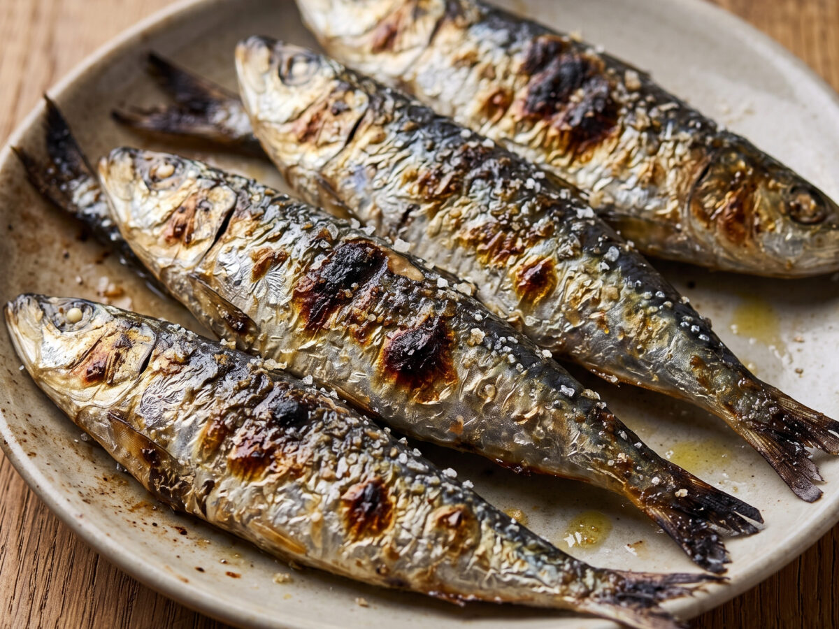 Sardinhas assadas vom Holzkohlegrill