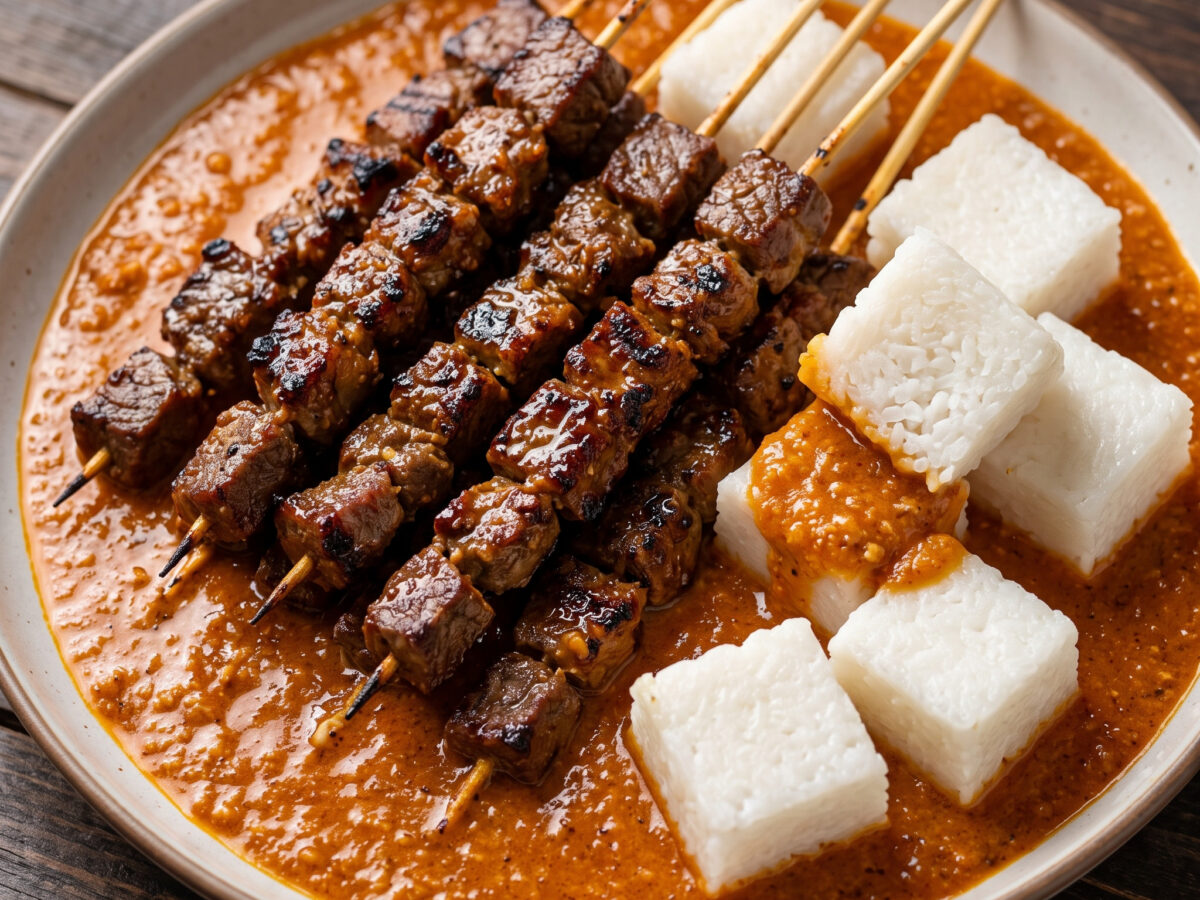 Satti de Zamboanga mit Rindfleisch