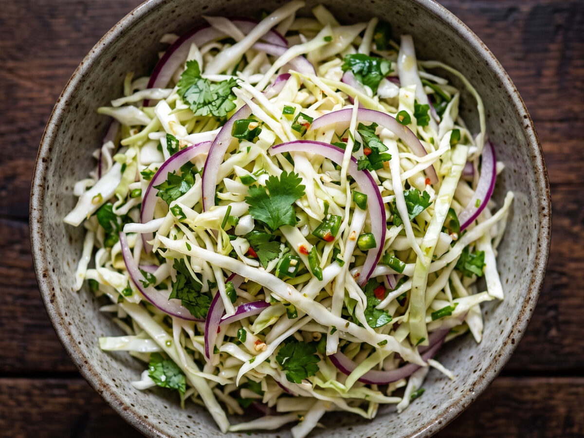 Scharfer Zitronen-Chili-Kohlsalat