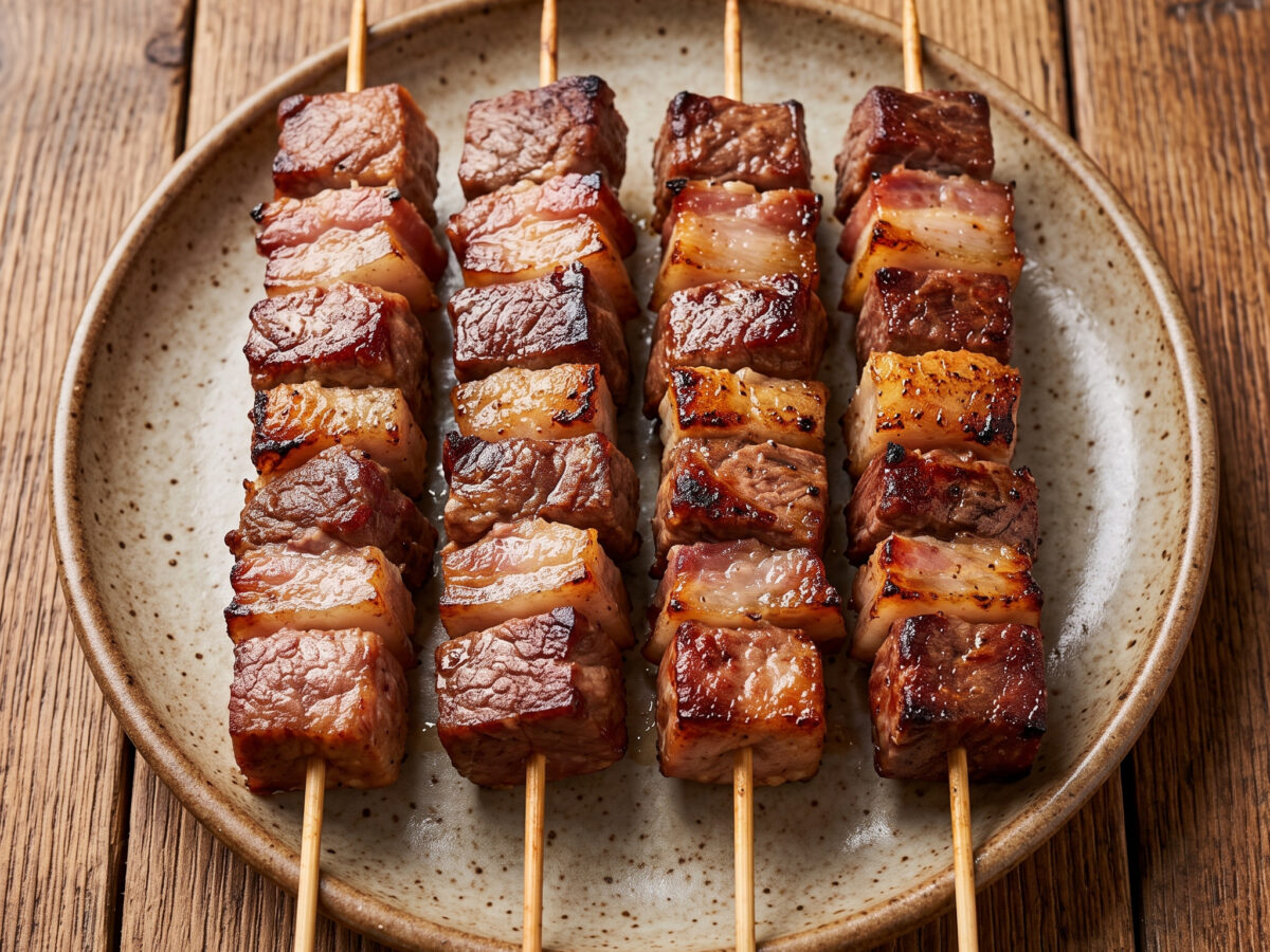 Slawonische Ražnjići mit Schwein und Rind