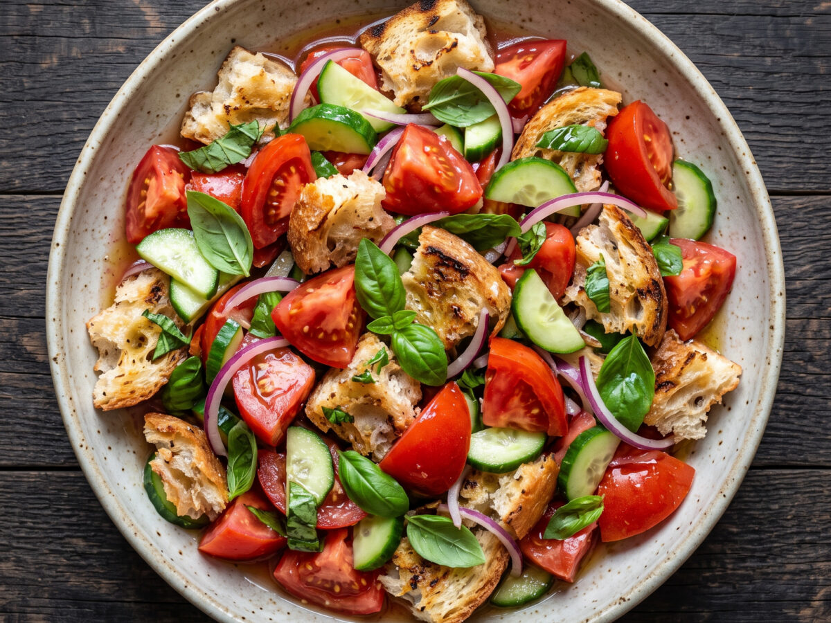 Sommerliche Panzanella für die Grilltafel