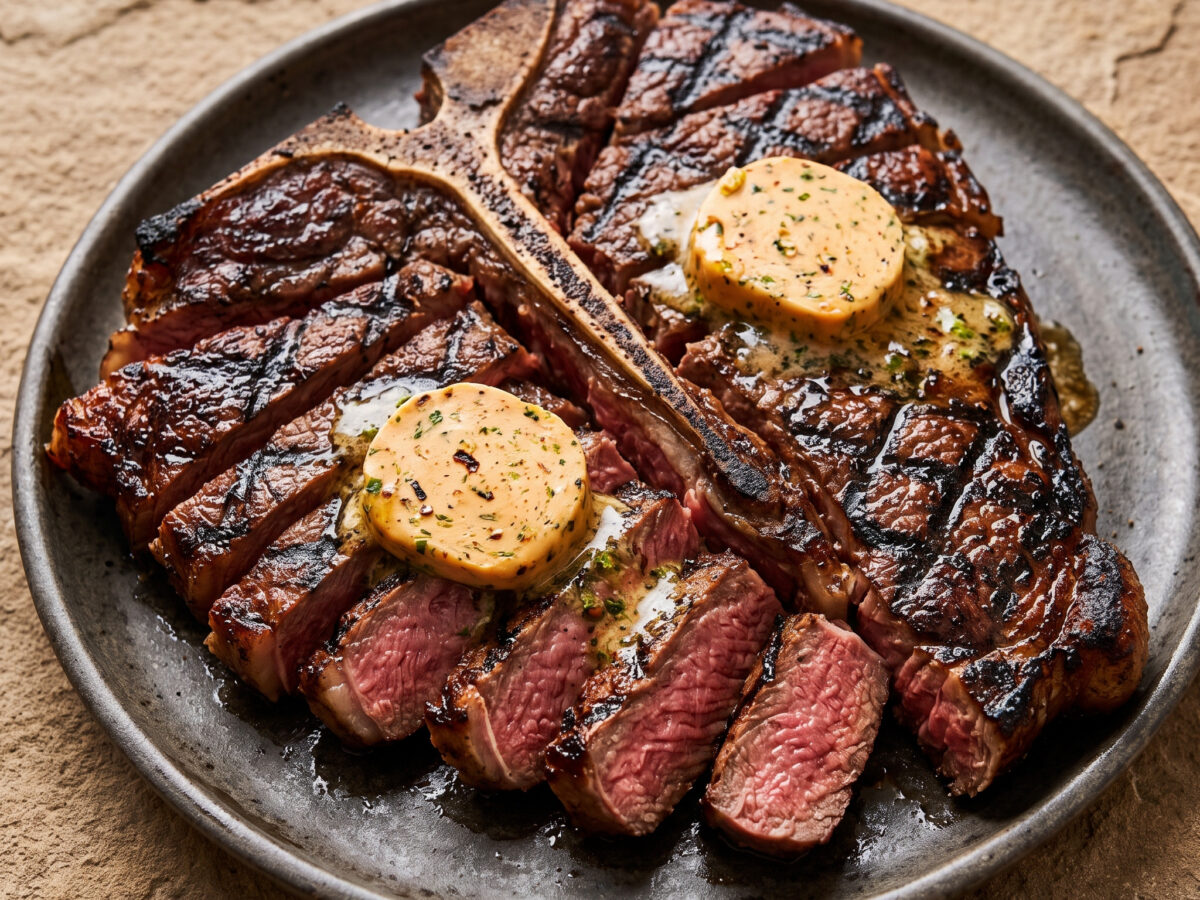 T-Bone-Steak mit Chipotle-Limetten-Butter