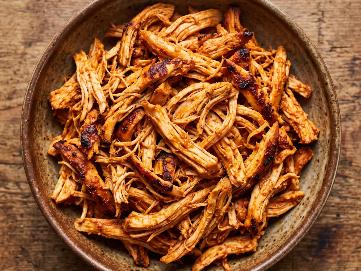Tandoori-Pulled-Chicken vom Grill