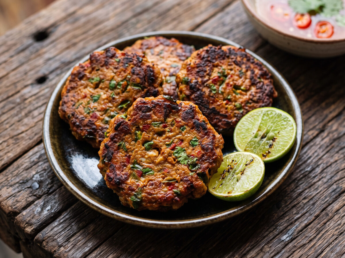 Thai-Fischküchlein von der Plancha