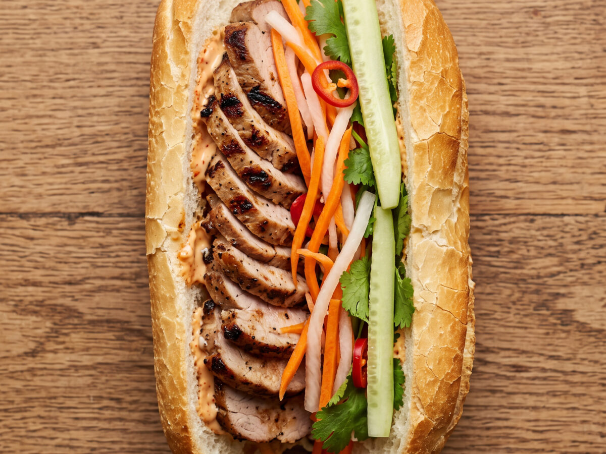 Thai-Sandwich mit gegrilltem Schweinefilet