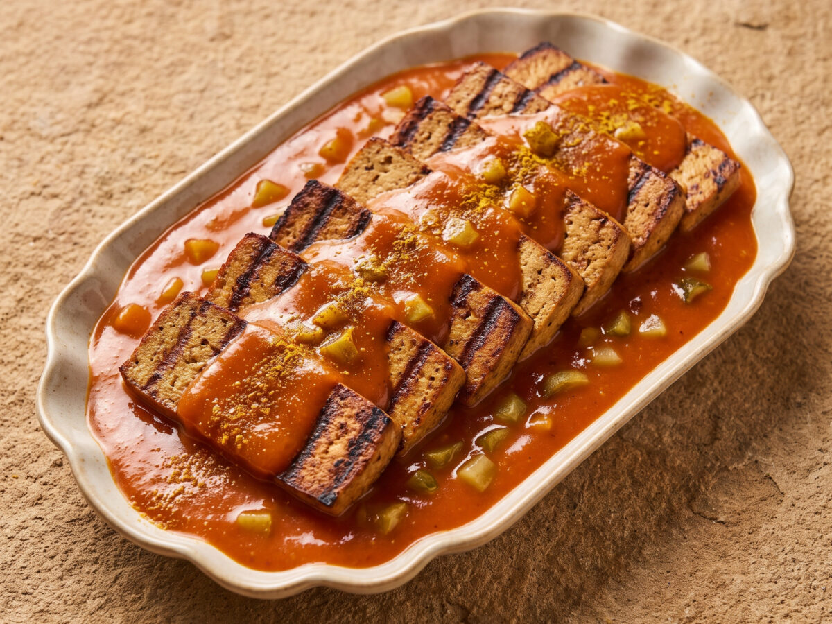 Tofu-Currywurst vom Grill
