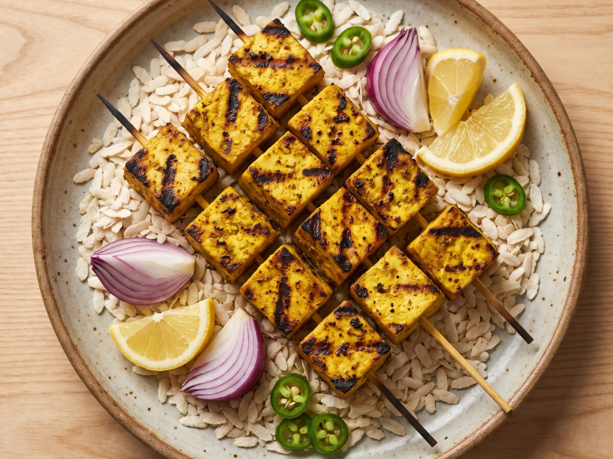 Tofu-Sekuwa vom Holzkohlegrill