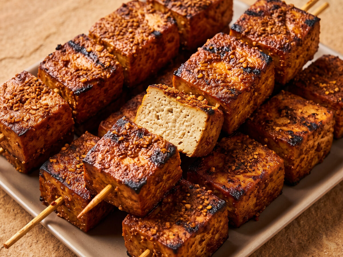 Tofu-Suya-Spieße vom Grill
