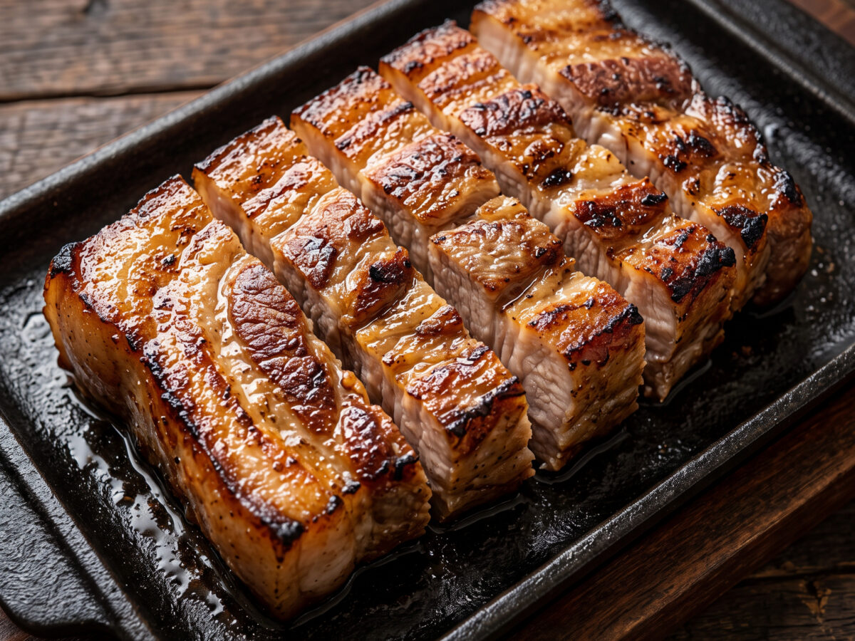 Tong samgyeopsal vom indirekten Grill