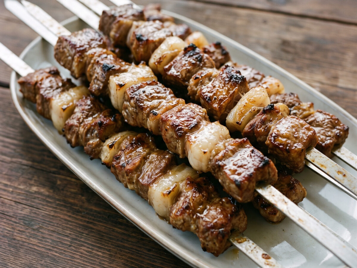 Lammwürfel über Glut: usbekischer Schaschlik