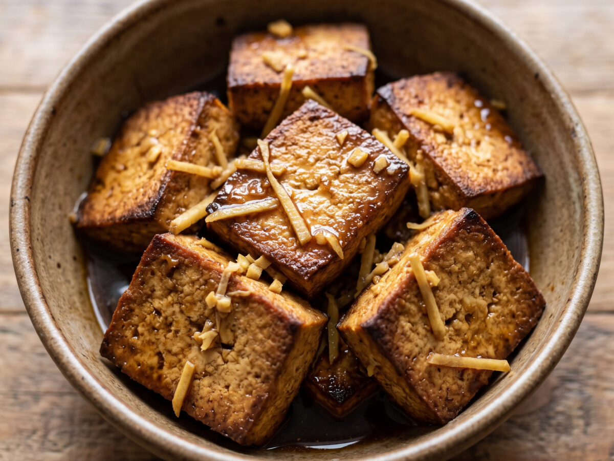 Vietnamesischer Tofu mit warmem Ingwerfinish