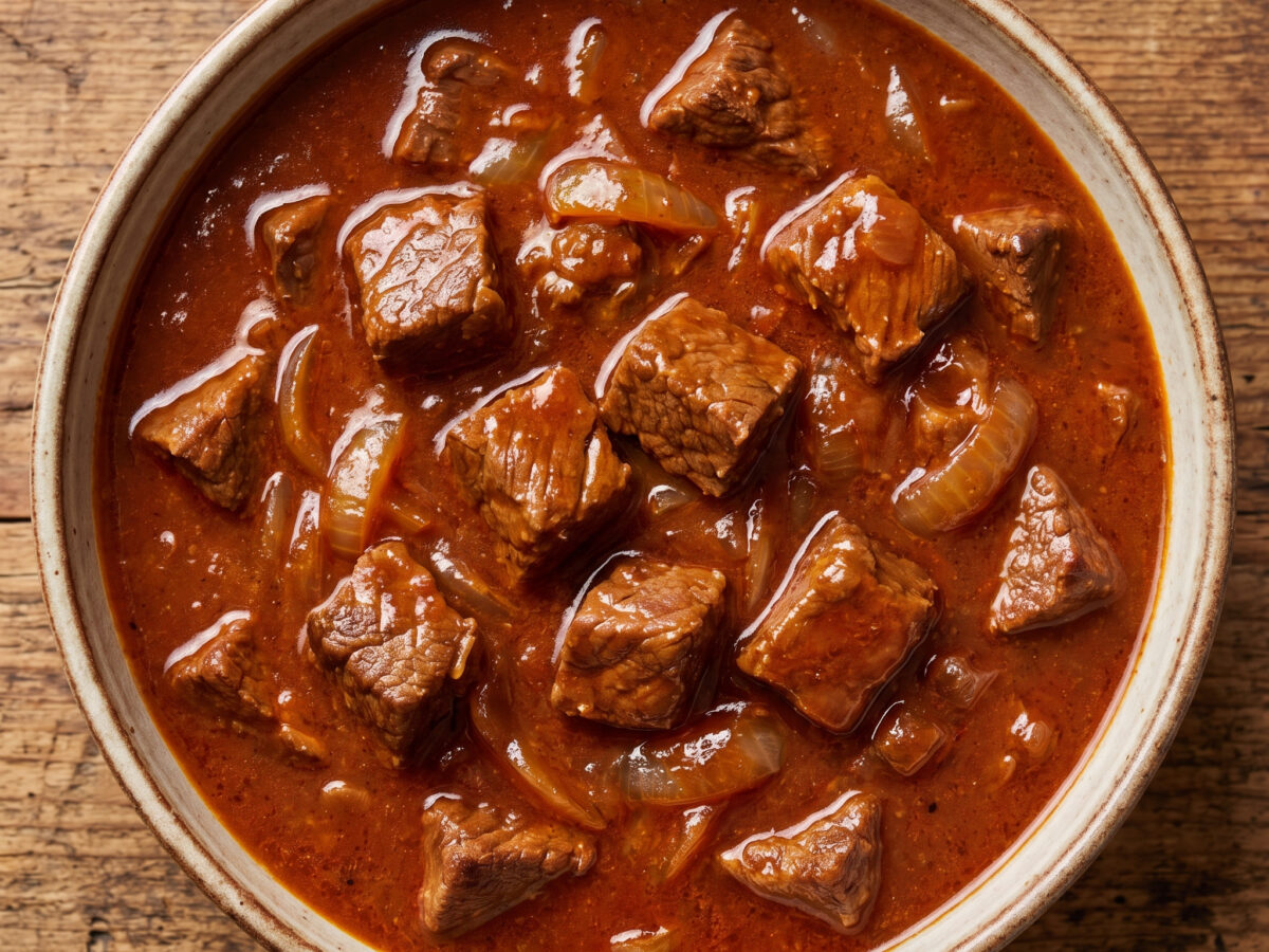 Zwiebelsaft, Rind und sanfte Grillhitze