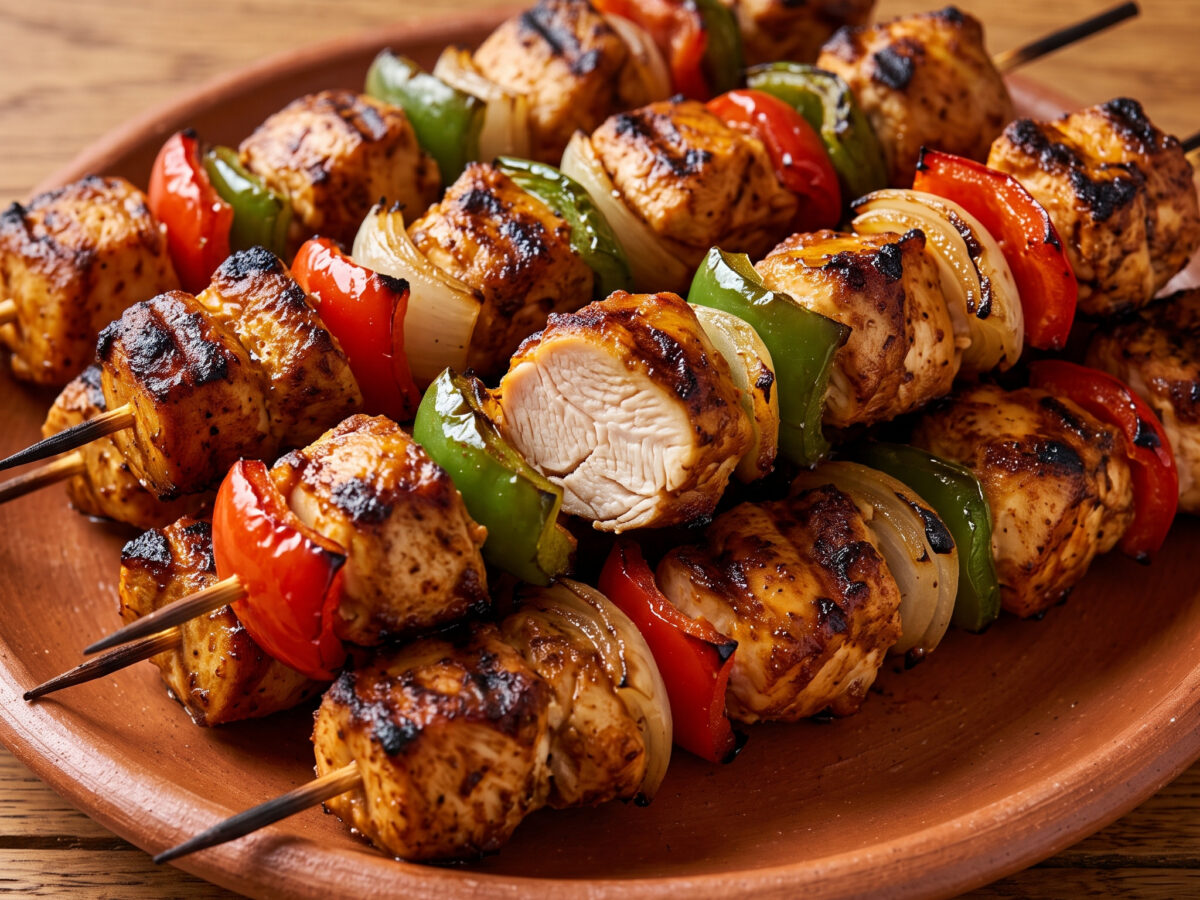 Würzige Hähnchenspieße vom Grill
