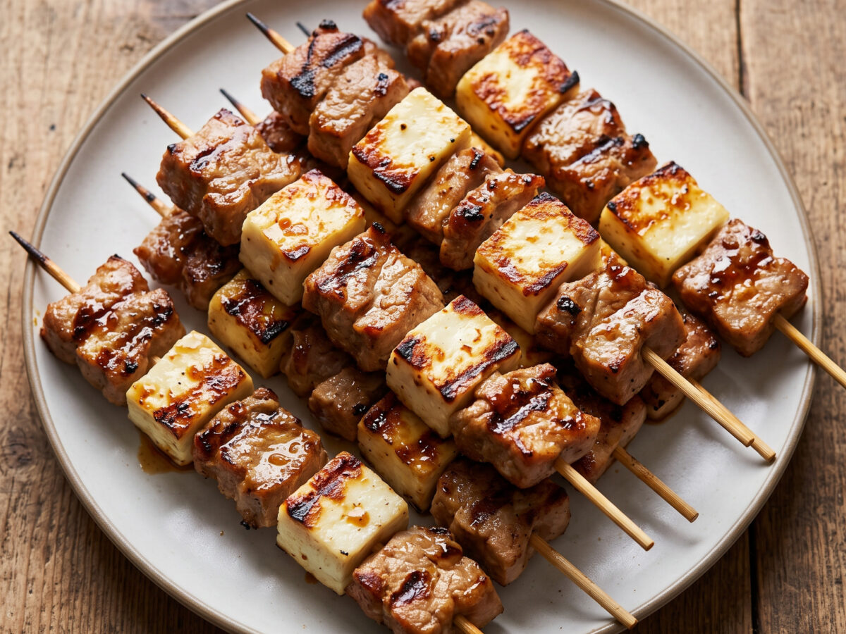 Würzige Käse-Spieße von der Plancha