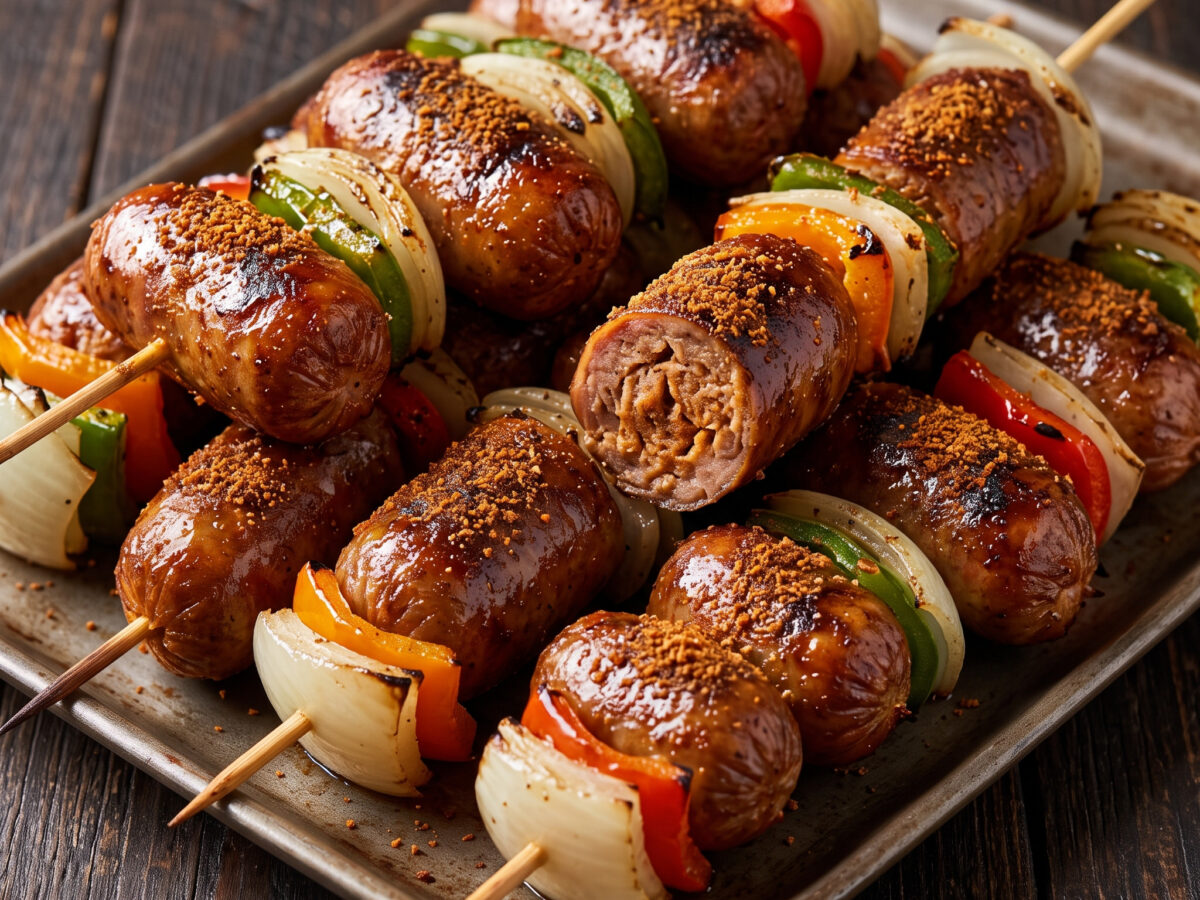 Würzige Spieße vom Holzkohlegrill