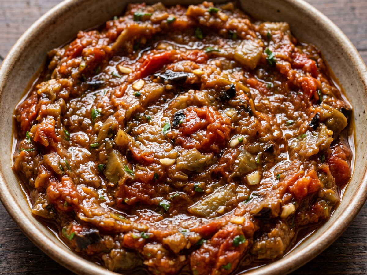 Zaalouk: Rauchiger Auberginen-Tomaten-Salat
