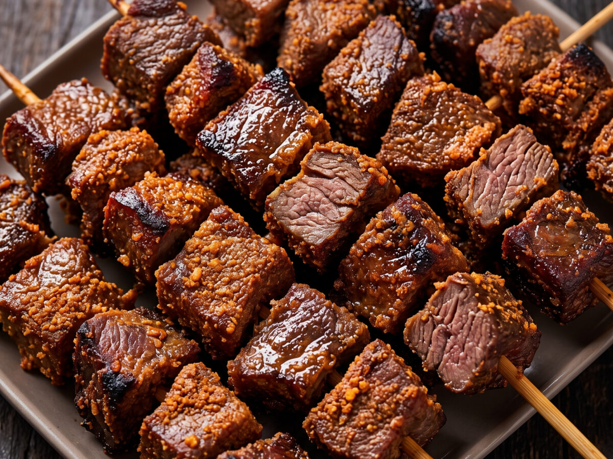 Ziegenfleisch-Suya vom Holzkohlegrill